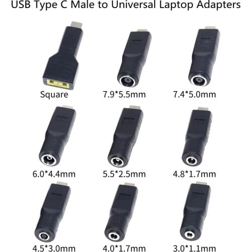 USB-C Type C Female to Laptop Charger Plug Converter for Asus Lenovo Charger Universal Laptop Dc Power Supply Adapter Connector