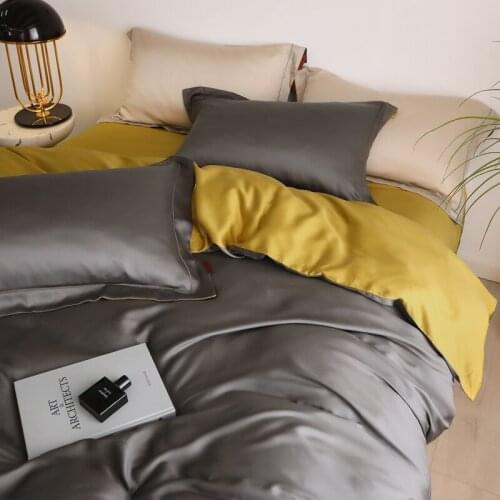 European-Style High-End Affordable Luxury Simple Ice Silk Tencel Bed Sheet Quilt Cover Four-Piece Summer Spring Bedding