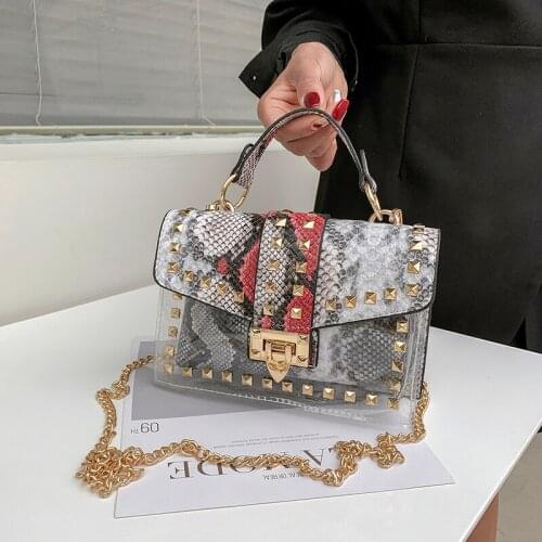 Graffiti Womens Shoulder Bag 2021 Trend Serpentine Purses and Handbags Luxury Designer Fashion Summer Transparent Bag Woman