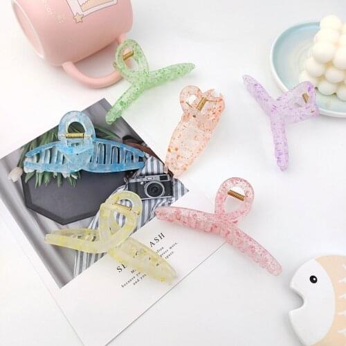 1Pcs Women Hair Clip Acrylic Hairpins Cross Transparent Hair Crab Claw Clips Girls Make UP Washing Tool Accessories Decoration