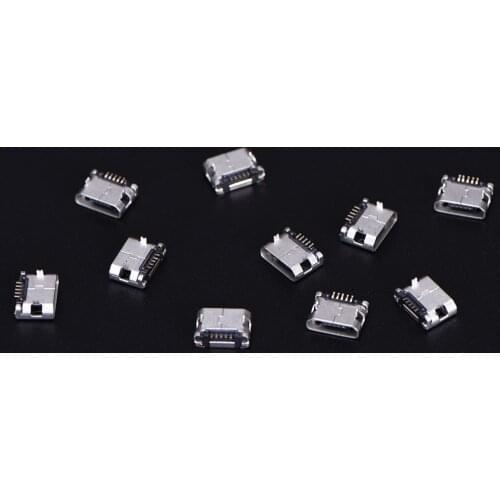 10Pcs Micro USB Jack Connector Micro USB 5pin B Type Female Connectors For Mobile Phone 5 pin Charging Sockets