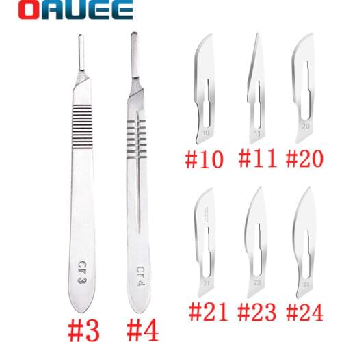 10Pcs Carbon Steel Scalpel Blade 1Pcs Handle Scalpel Tool Set DIY Cutting Tool PCB Repair Animal Scalpel