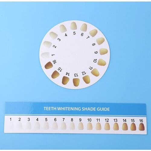 100pcs White Teeth Whitening Paper Shade Guide 16 Colors Disposable Tooth Dental Instrument Tools for Dentist