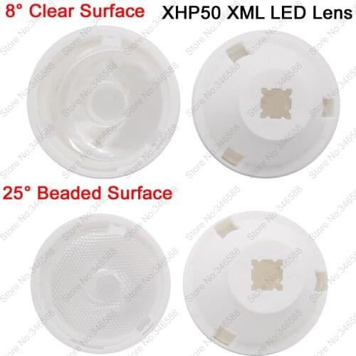 10x Cree XHP50 XML XML2 LED Lens Reflector 25 Degree Beaded Surface or 8 Degree Clear Surface Optical Grade PMMA LED Lens 32.5mm