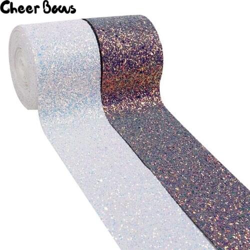 3'' 75mm Chunky Glitter Ribbon 75mm Shiny Soft Fabric Ribbon Gift Packaging DIY Hairbows Material Handmade Sewing Accessories