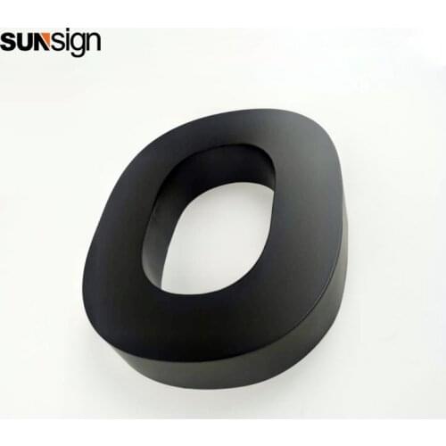 3D laser cutting brushed black stainless steel letter business wall-mounted