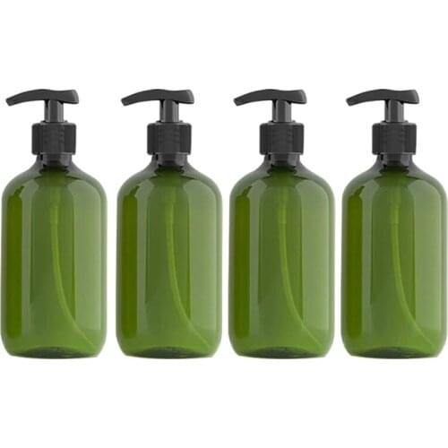 4 Pcs 500ml Empty Pump Bottle Dispenser Empty Refillable Body Soap Bottles for Shampoo and Conditioner Bathroom Kitchen