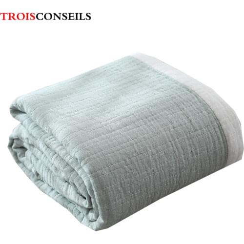 100% Cotton Muslin Blanket 4 Layers Bed Cover Blankets for Beds Sofa Bedspread Sofa Cover Travel Soft Throw Blanket Home Textile