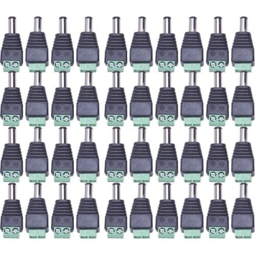40 Pcs DC Power Cable Female Male Plug Connector 5.5mm x 2.1mm for CCTV Camera