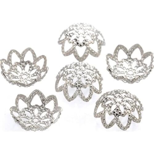 50 pcs 10mm Brass Flower bead cap gold plated Spacer Bead DIY for Jewelry Making Bracelet Findings Necklace Accessories