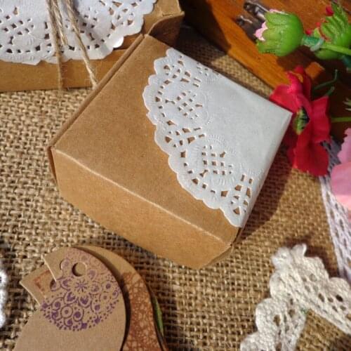 55x55x25mm Blank Kraft Snak Party Box, Small Kraft Gift Paper Box Cookies Cake Candy Box