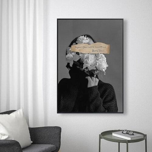 Nordic Canvas Painting Abstract Poster Figure Picture Print Black and White Wall Art Living Room Home Decoration Creative