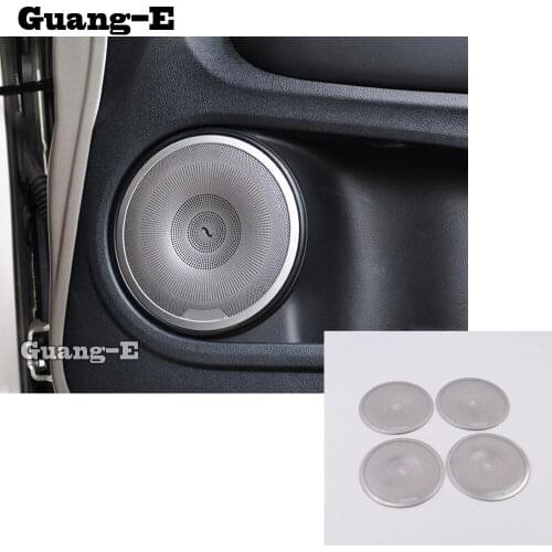 Car Styling Stainless Steel Inside Door Audio Speak Speaker Sound Ring Lamp Trim 4pcs For Honda HRV HR-V Vezel 2019 2020