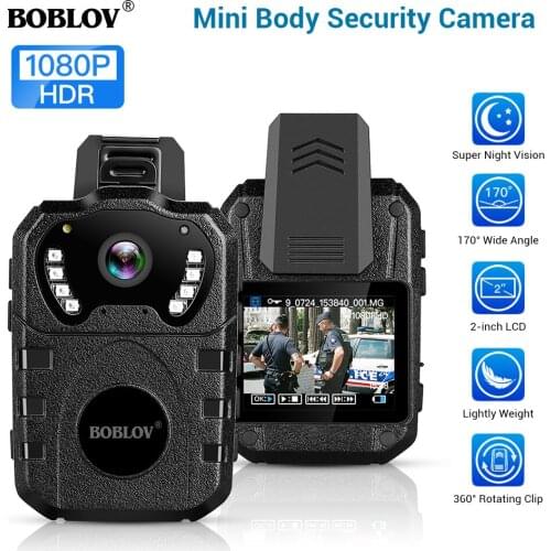BOBLOV 1080P HD 32GB Body Worn Camera Portable Multi-Functional IR Night Wearable Camera Vision DVR Video Police camera Mini Cam