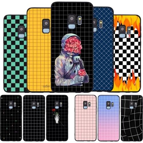 Plaid Black TPU Silicone Soft Phone Case For Samsung Galaxy S20 S10 S9 S8 Plus Lite NOTE 10 9 8 S7 EDGE
