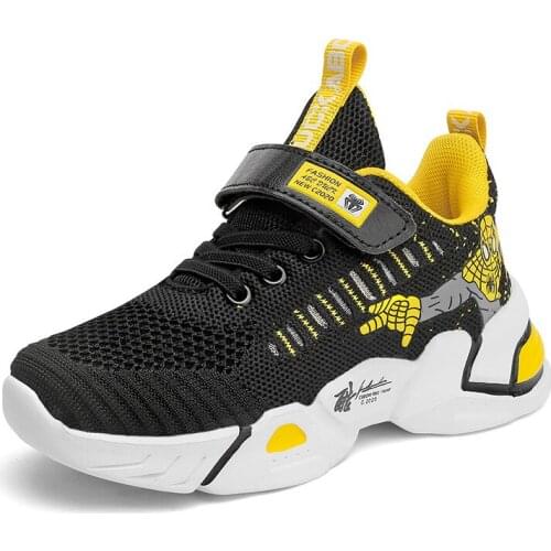 Spiderman New Knitting Children Shoes For Boys Girls Sports Kids Running Lightweight Breathable Chaussure Casual Walking Shoes