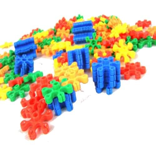 Three-dimensional color tile building blocks hundred variable plastic plug snowflake building blocks baby puzzle table