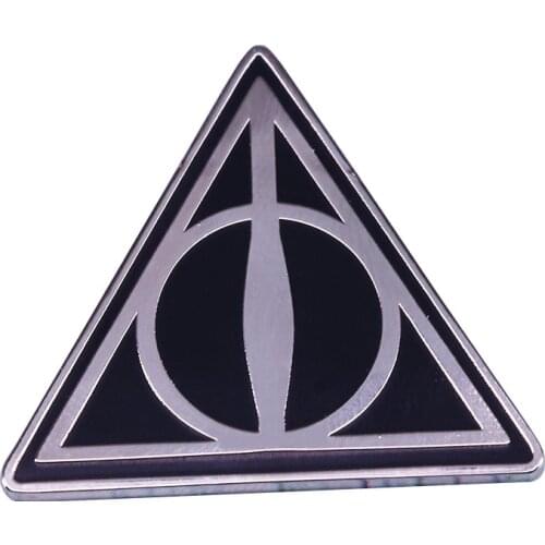 Brooch Deathly Hallows Enamel Pin Shirt Clothes Bag Pins Metal Brooches for Ladies