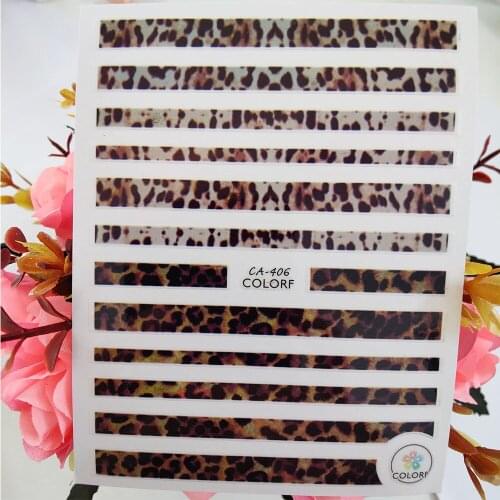 Line Leopard 3D Nail Sticker Stripe Pattern Adhesive Design Art Stickers for Nails Foil Decoraciones Decals Manicure Accessories