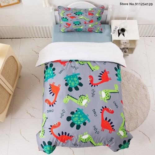 Cartoon Home Textiles For Kids Bed Set Queen Size Bed Comforter Cover Bedroom Set 2/3 Piece Dinosaur Quilt Cover Custom Bedding