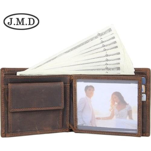 The First Layer Cowhide Wallet Multi-card Leather Mens Wallet RFID Crazy Horse Leather Wallet Coin Purse Wallet