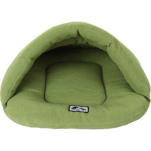 Soft Fleece Winter Warm Pet Dog Bed Small Dog Cat Sleeping Bag Puppy Cave Bed High Quality Solid Color Pets Bed