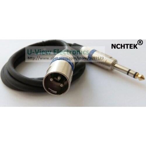 NCHTEK 1M Pure Copper DIY Microphone XLR 3Pin Male Speaker Jack to 6.35mm Stereo Male Audio Connector Cable/Free Shipping/1PCS