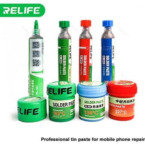 RELIFE BGA Tin Soldering Paste 138℃/183℃/227℃ Lead-Free Low/Medium/High Temperature PCB Repair Welding Flux Syringe Type Solder