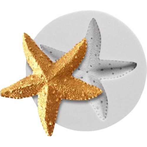 Wholesale 10 Pcs/lot The Larger Starfish Shapes Silicone Sugarcraft Moulds, Fondant Cake Decorating Tools, Silicone Soap Moulds