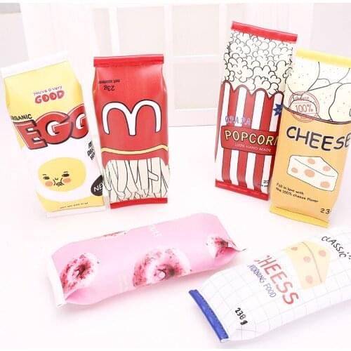 Creative simulation snack pencil case School pencil bag cute pen case boy student pen bag kid stationery bag Fun storage bag