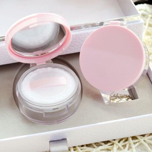 1pcs empty loose powder jar with sifter mirror Cosmetic plastic powder compact Makeup Sifter case Travel Sample subpackage Box