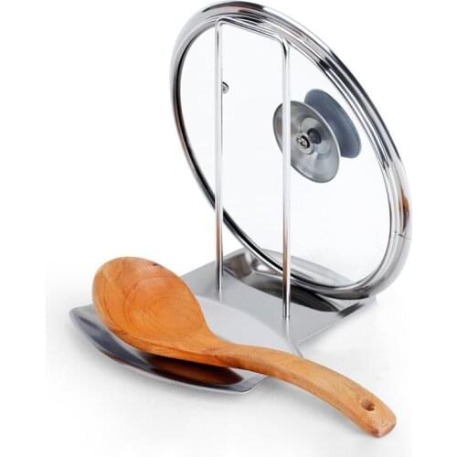 Stainless Steel Pot Lid Rack Pan Cover Spoon Stand Holder Stove Organizer Storage Rests Kitchen Pan Pot Cover Lid Rack Tools