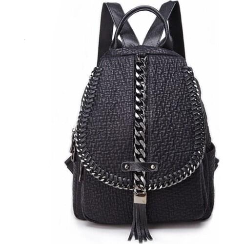 Large Capacity 2021 Hot New Chain Bag Women Leather Backpack School Bags for Ladies Travel Backpacks