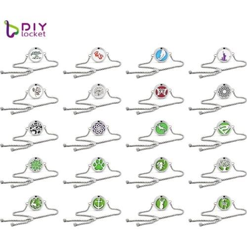 Romantic 316 Stainless Steel Adjustable Essential Oil Bracelets Jewelry For Women AD241-266-Z03