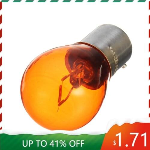 10pcs/Set 1156 BAU15S PY21W Car Indicator Light Brake Reverse Lamp Parking Light Amber Yellow Halogen Lamp DC 12V LED Bulbs