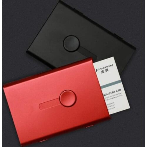New 7 Colors Stainless Steel Hand-Push Card Holder Men & Women Business Name Card Holder Portable Card Case Office Organizer