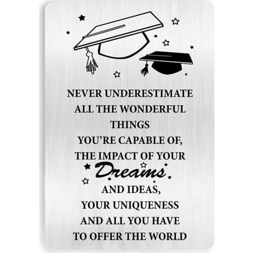 Graduation Engraved Wallet Card Inserts for Students, Graduation Note Cards, Birthday Graduation Thanksgiving Christmas Gifts