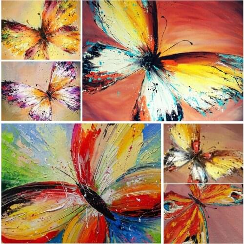 Vivid Colorful Butterfly 5D Diy Full Square and Round Diamond Painting Embroidery Cross Stitch Kit Wall Art Club Home Decoration