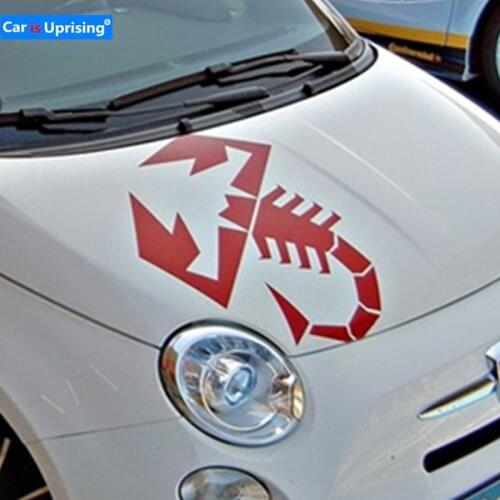 1pcs for Fiat 500 595 Abarth Scorpion Car Bonnet Side Stripes Stickers decal graphic da4-0011 Car styling accessories
