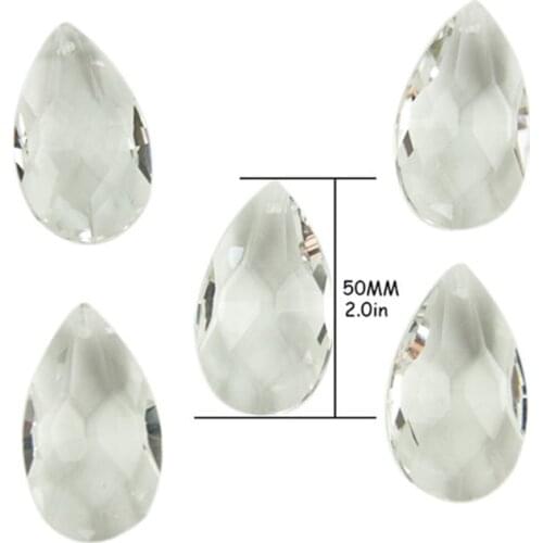 10pcs/Lot 50mm , Crystal Facted Pear Shape , Chandelier Crystal Prisms Free Shipping