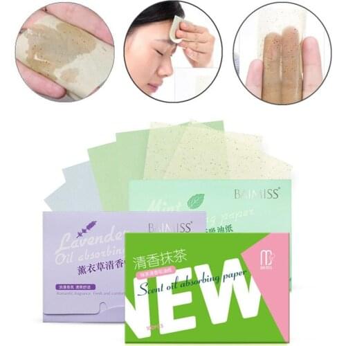 100sheets/pack Green Tea Facial Oil Blotting Sheets Paper Cleansing Face Oil Control Absorbent Paper Beauty makeup tools