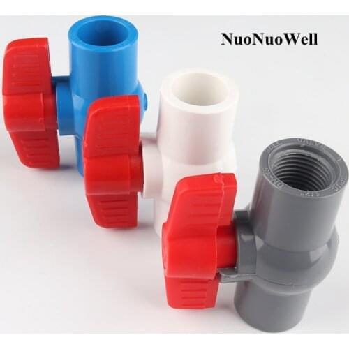 2pcs 20mm PVC Ball Valve 1/2" Female Thread Globe Valve Irrigation Adapter Garden Water Connectors Aquarium Fish Tank Joints