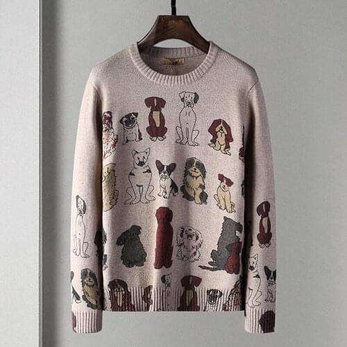 2020 New Arrival Casual Pullovers Brand Clothing Sweater Men O-neck Cotton Printed Long Sleeve Youth Round Neck Autumn Knit