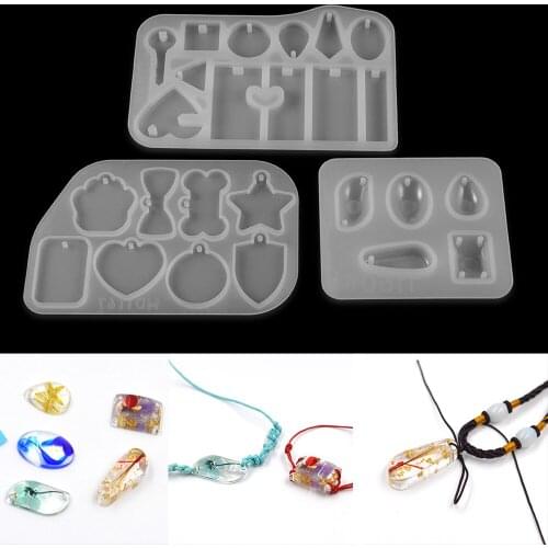 3Pcs/Set Pendants Silicone Mold Heart Star Epoxy Resin Mould for DIY Epoxy Crafts Jewelry Making Handmade Neckalce Pendant