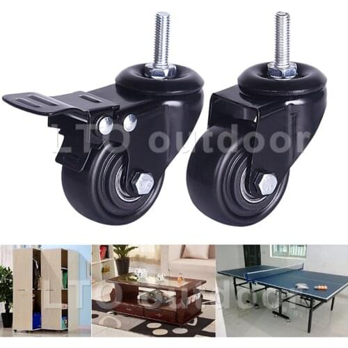 4PCS Swivel Casters Wheel PVC Casters With Screw For Handcart Industrial Warehouse Shelf Furniture Caster