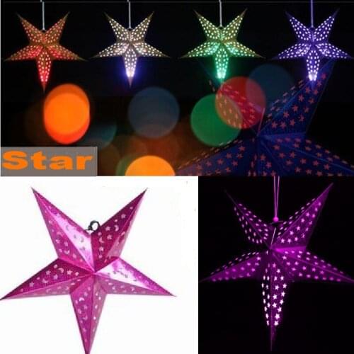 45cm 18 inch shiny star Paper lampshade lanterns flower Party Decor Craft For Wedding Decoration colorful Wholesale