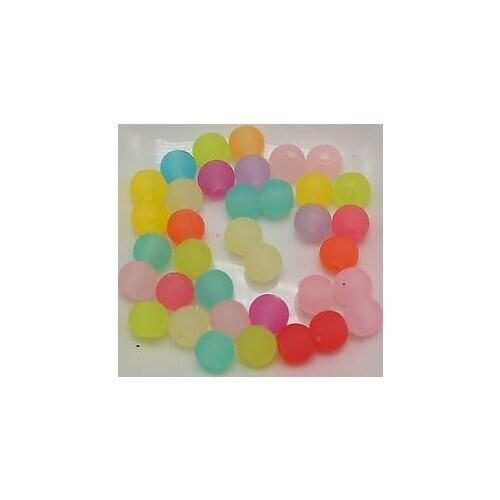 500 Mixed Color Frosted Acrylic Round Smooth Beads 6mm Rubber Tone