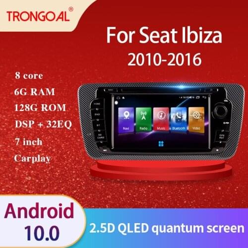 Android 10.0 Car Radio GPS For Seat Ibiza 6j 2009 2010 2012 2013 Audio Multimedia Navigation DVD Player WiFi Carplay