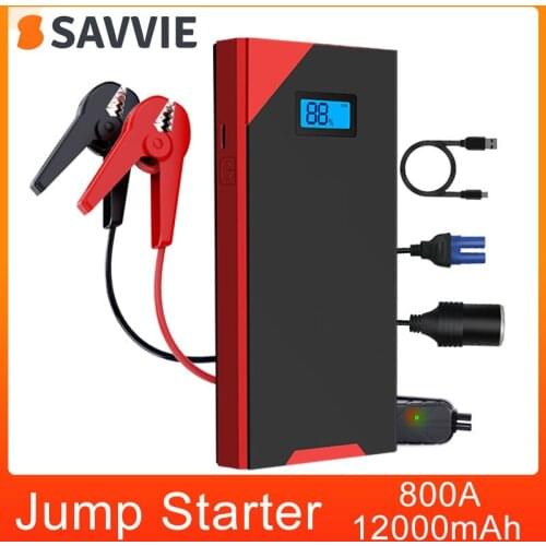 Savvie Car Jump Starter 10000mah 1000A Portable Emergency Starter Power Bank 12V Auto Booster Starting Device Battery for car