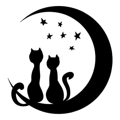 Car styling Cats on the Moon car window sticker vinyl decal funny JDM and all the smooth surface case for ford